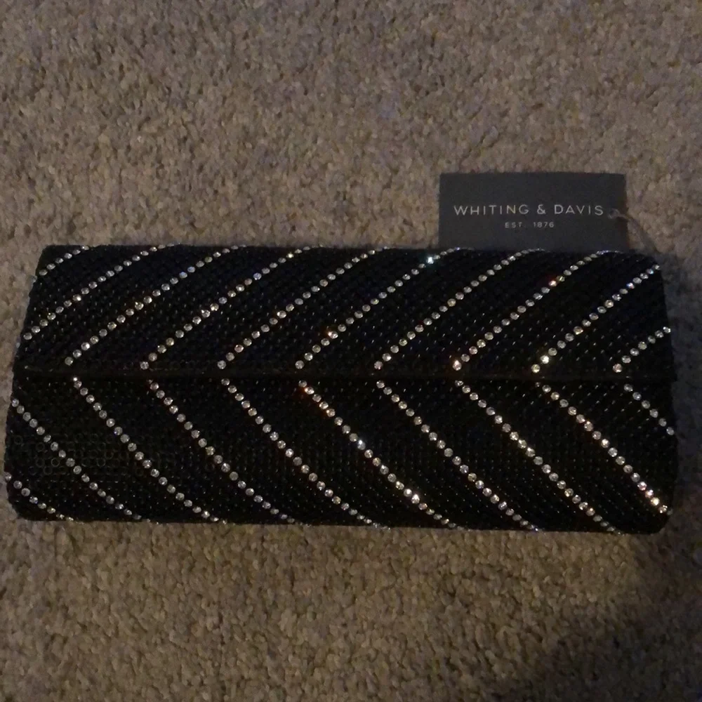 Whiting & Davis stunning black w crystal evening purse - Picture 3 of 9